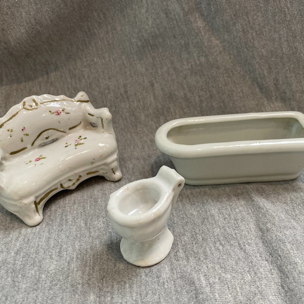 Antique porcelain doll furniture 3 pcs.